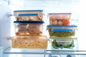 fridge leftovers in plastic containers